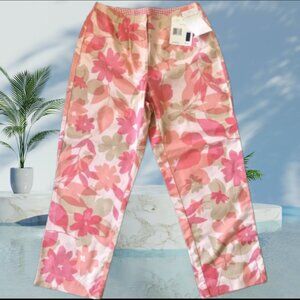 NEW Women's Liz Claiborne Lizsport FloraL Cropped Pants Sz 4